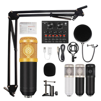 Microphone vocal filaire multicolore économique pour ordinateur, en métal et plastique, avec support de bureau pour l'enregistrement sonore