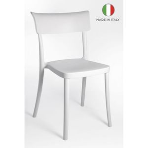 Sedia impilabile in polipropilene bianco di lusso SARETINA 18 pezzi con Design costante per bar e ristoranti 1 ° scelta - Product Image 2