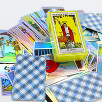 Cartes de tarot oracle laser à bords dorés argentés personnalisées impression en gros de jeu de cartes de tarot holographique