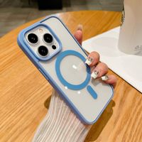 Coque de téléphone magnétique transparente en acrylique, antichoc, avec dissipation thermique, finition mate pour iPhone 15 16 17 Pro Max