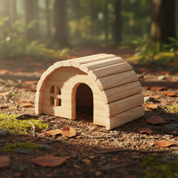 Nichoir en bois écologique et naturel pour hamsters nains, adorable maison de fée à mâcher (7x5x4 pouces)