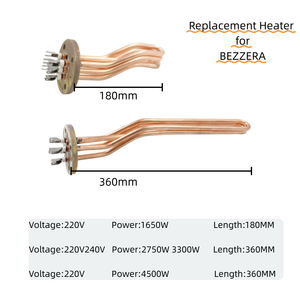 Tube chauffant électrique 180/360 mm en Cu pour machine à café, élément chauffant de remplacement, chauffe-eau à immersion en cuivre pour <span class=keywords><strong>BEZZERA</strong></span> - Product Image 4