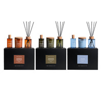 Coffret Cadeau de Bougies d'Aromathérapie Transfrontalières en Verre Sans Flamme à Huiles Essentielles, Parfum d'Ambiance Intérieur, Impression Couleur sur Écran, Durée 90-120 Jours