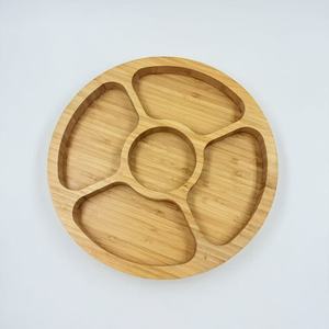 Plateau compartimenté en bambou 33*4cm, plateau de service divisé pour en-cas et fruits, usage domestique - Product Image 1
