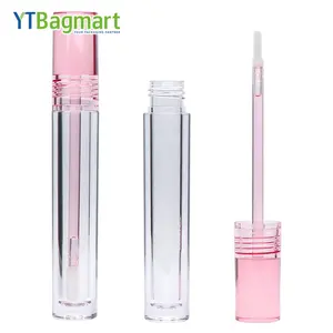 9ml Cosmetic Packaging Clear Round Pink White Empty Big Wand Fat Lipgloss Tubes Lip Gloss Containers Tube Big Applicator