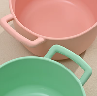 Marmite à soupe écologique à double anse en verre + couvercle en silicone 1200 ml compatible avec les plaques à induction, passe au lave-vaisselle et au micro-ondes