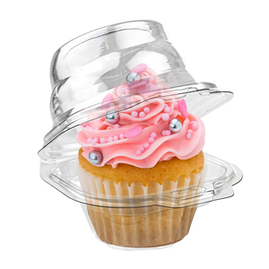 Individual Cupcake Containers Single Compartment Clear Plastic Cupcake Boxes Disposable Stackable Deep Dome In Stock
