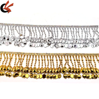 Accessoires de Confection pour Costumes de Carnaval et Robes de Performance Samba Personnalisées : Garniture de Franges en Strass Plastique en Forme de Goutte de 3,34 Pouces