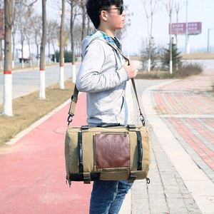 Mochila de viaje de poliéster y cuero de lujo, grande, para gimnasio, con logo de muestra gratuita, para mujer, hombre, niña. - Product Image 5