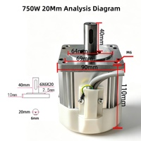 Contrôleur de moteur à vitesse variable à arbre droit de 20 mm, haute puissance 750 W, 220 V LIANGYUAN