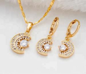 Parure de bijoux de luxe plaqué or 14 carats avec zircon, collier et boucles d'oreilles tendance, ensemble de bijoux de mariée personnalisé, haute qualité, inaltérable - Product Image 4