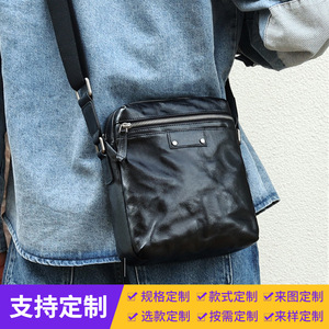 Men's Genuine Leather Shoulder <b>Bag</b> Black Large Capacity Crossbody <b>Bag</b> For Leisure Travel - Product Image 4