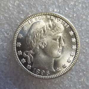 Koin Reproduksi Koin Barber Quarter Amerika Serikat Tua, Koin Trik Berkepala Dua, Kuningan Berlapis Perak, Koin Antik - Product Image 1