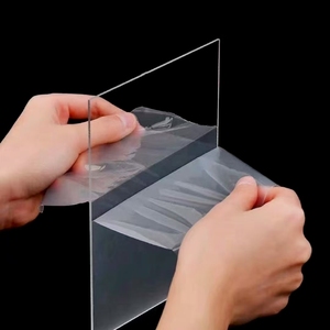 कस्टम स्पष्ट एंटी-स्क्रैच सुरक्षात्मक फिल्म पी चिपकने वाला नरम झटका मोल्डिंग 50 सेमी चौड़ाई प्लास्टिक एक्रिलिक सैंडविच ग्लास प्लास्टिक फिल्म - Product Image 4