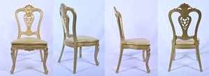 Sedia da Pranzo Moderna Barocca in Plastica Dorata di Lusso Sinofur con Cuscino Rimovibile per Matrimoni - Product Image 6
