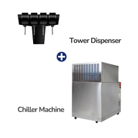 Distributeur de boissons gazeuses post-mix de qualité supérieure avec 4 robinets en acier inoxydable, durable, pour cola et sodas, avec refroidisseur