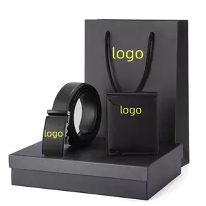 Men's belt leather printed LOGO high-grade company gifts business belt manufacturers wholesale belt leather customization