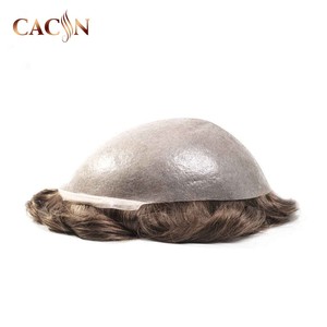 SuperSkin-VM 0.06mm hommes toupet peau Super fine systèmes de remplacement de cheveux perruques de densité moyenne pour hommes toupet - Product Image 3