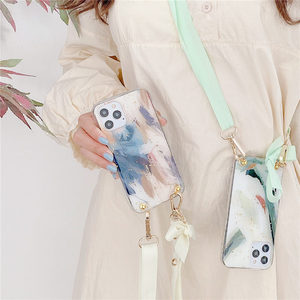 เคส TPU ลายหินอ่อนสายคล้องไหล่คาดไหล่แฟชั่น,สำหรับ <span class=keywords><strong>iPhone</strong></span> 11 Pro Max <span class=keywords><strong>XS</strong></span> Max XR X 7 8 6 6S Plus ฝาครอบแบบนิ่ม - Product Image 2