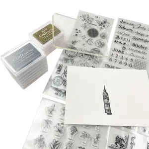 保鲜卡制作透明硅胶邮票廉价工厂透明橡皮邮票套装用于DIY剪贴簿