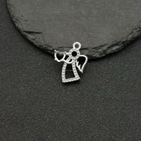 Acier inoxydable Ange Gardien Lunette Prong Réglage Blanc Plateau Pendentif pour Coeur Zircon Femmes 3D Cire Coulée Bijoux Usine