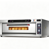 Oven Listrik Inframerah Jauh Satu Dek 4 Loyang dengan Kontrol Instrumen, Pengaturan Suhu Otomatis, dan Lampu Terintegrasi untuk Toko Roti, Pizza, Kue, dan Pastry