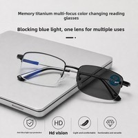 Monture de lunettes en titane pour hommes, verres progressifs, ultra-légers, anti-lumière bleue, pour usage quotidien et professionnel