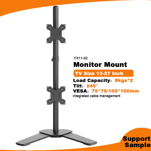 In Stock Dual LCD Desk Monitor Vertical Stand Mount Fits 2 Screens