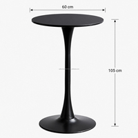Table de bar ronde moderne de 60 cm, table de pub sur piétement avec base en forme de tulipe, table de cocktail minimaliste pour café, restaurant