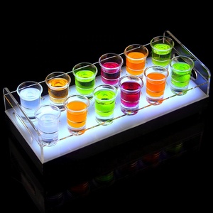 Porte-shots Transparent Porte-Verres à Shot Acrylique 12 Places - Support Pour Shooter, Rhum Et Cocktails Dimensions 33.5x13cm