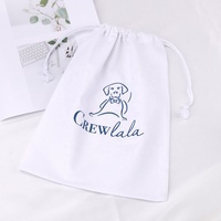 Sac de rangement en coton blanc imprimé avec logo personnalisé, pochette en mousseline, emballage de cadeau, sac à poussière