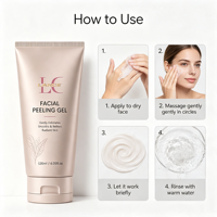 Gel exfoliant pour le visage biologique à étiquette privée - Gel exfoliant doux pour les peaux mortes, rugueuses, sèches et sensibles