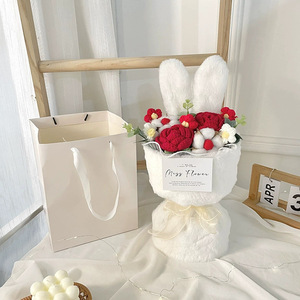 Ramo de Muñecas, Flores de Simulación, Flores de Lana, Ramo de Orejas de Conejo de Peluche, Regalo de San Valentín, Ramo de Abrazos, Ramo de Mano - Product Image 6