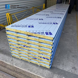 Chất Lượng Cao Thân Thiện Với Môi Cách Nhiệt 50Mm Rock Len Mái Tấm Bánh Sandwich Tùy Chỉnh Thép Tấm Bảng Cách Âm Lửa Bên Ngoài Bức Tường - Product Image 2