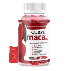 עקומת מאקה גומות על הירך buttock טבעי maca שורש gummies מזון גדול ירכיים שחורות maca - Product Image 4