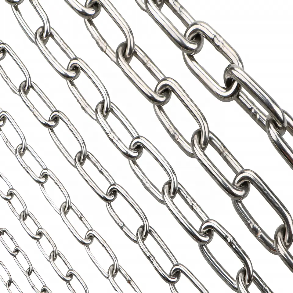Vendita calda medio DIN763 lungo DIN766 catena a maglie corte JIS in acciaio inossidabile catena a maglie saldate per sartiame marino