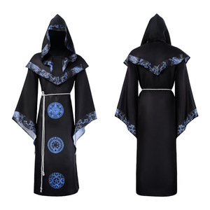 เสื้อคลุมฮู้ดสไตล์โกธิควินเทจ เสื้อคลุมยาวแบบนักเวท  ชุดแฟนซียุคกลางสำหรับฮาโลวีน ชุดเรเนซองส์สำหรับผู้ใหญ่ - Product Image 3