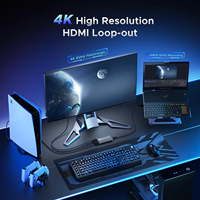 Tarjeta de Captura USB3.0 4K con Salida en Bucle sin Latencia, Captura de Juegos HDMI con Entrada y Salida de Audio para Transmisión en Vivo