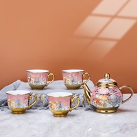 Nouvelles tasses à café en céramique arabe, style européen, ensemble de table à café, tasse moderne de luxe, ensemble cadeau promotionnel de 5 tasses à café