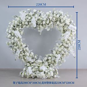 Arco Floral en Forma de Corazón Rojo Personalizado con Arreglo de Flores de Seda Artificial para Decoración de Bodas y Propuestas de Matrimonio de Lujo - Product Image 6