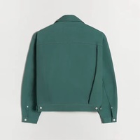 Veste Trucker Classique en Toile de Coton à Boutons Personnalisée avec Poches Plaquées Coupe Boxy Style Workwear Décontracté