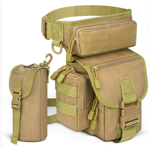 DFR02 Outdoor duty men hunting camping working tools and gear Black khaki leg <b>bags</b> waist pocket with extra <b>molle</b> <b>bags</b> stock - Product Image 2