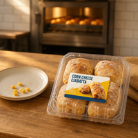 Étiquettes pour pain ciabatta au fromage de maïs - Rouleaux d'autocollants personnalisés pour boulangerie, pour boîtes à pâtisseries et pains