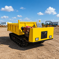 Mini-dumper sur chenilles 3 tonnes, petit dumper sur chenilles pour travaux d'ingénierie, dumper sur chenilles diesel hydraulique tout-terrain