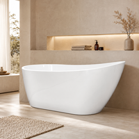 Bañera Independiente Personalizada Blanca Extra Profunda de 740 mm para Baño Familiar de 170 cm