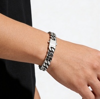 Bracelet gourmette cubaine en acier inoxydable pour homme, largeur 10 mm, 21 cm, chaîne à maillons tendance, fermoir boîte, plaqué or 18 carats, vente en gros