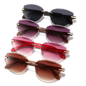 Gafas de Sol Cat Eye sin Marco, Montura de PC, Lentes TAC, UV400, Ligeras, Unisex, Protección Solar, Estilo Viaje - Product Image 5