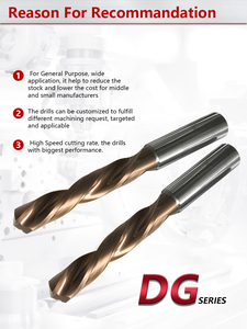 Hiệu quả cao cacbua rắn khoan bit đặt Vonfram cacbua xoắn kim loại cho thép hợp kim với thân thẳng - Product Image 2