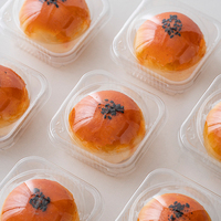 Boîtes carrées transparentes de qualité alimentaire avec couvercle petit plateau en plastique transparent pour gâteau de lune en PET