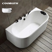 Baignoire Spa Ovale Autoportante en Acrylique avec Jets Hydromassants pour Salle de Bain et Hôtels